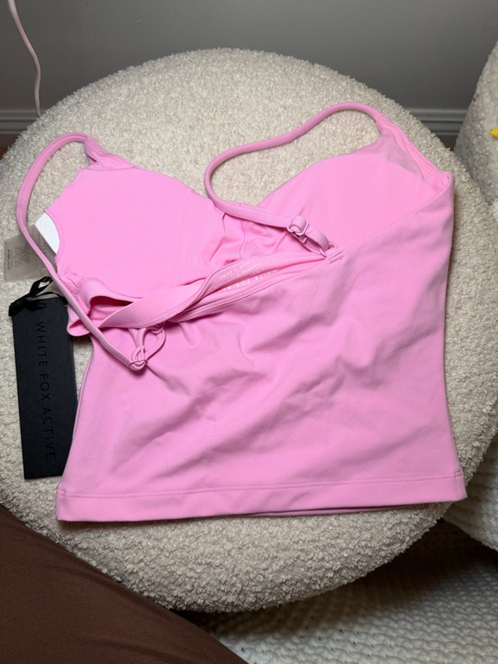White Fox Boutique Pink Cropped Tank Top - Picture 2 of 2